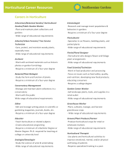 Horticultural Career Resources
