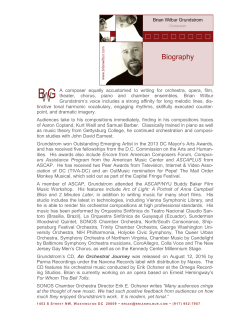 Brian Wilbur Grundstrom Biography and Performance History