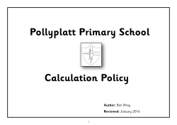 Calculations Policy - Pollyplatt Primary School