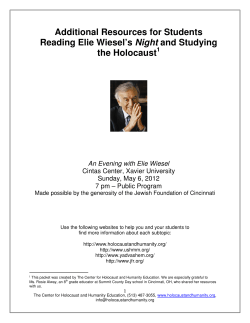 Additional Resources for Students Reading Elie Wiesel`s Night and