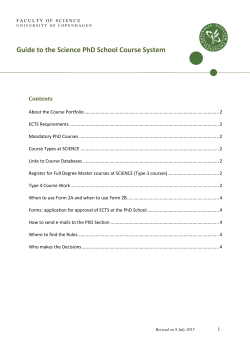 Guide to the Science PhD School Course System