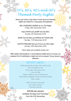 70`s, 80`s, 90`s and 00`s Themed Party Nights