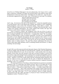 Sea Change Emma LE Rees In the first act of William