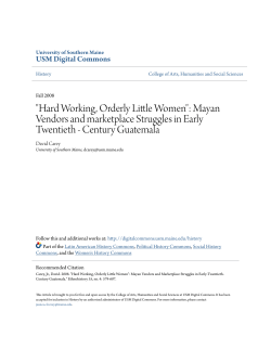"Hard Working, Orderly Little Women": Mayan Vendors and