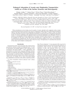 Enhanced Adsorption of Arsenic onto Maghemites Nanoparticles: As
