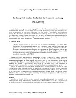 to Read the Paper - Institute For Community Leadership