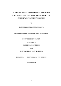academic staff development in higher education institutions