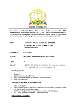 Contract Judges Secretary (35 Posts)