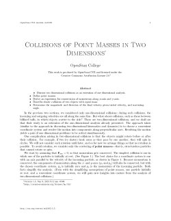 Collisions of Point Masses in Two Dimensions