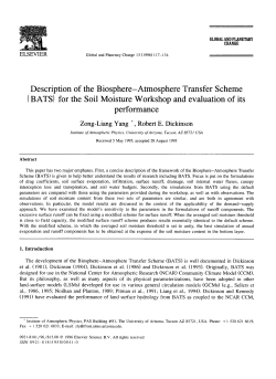 Description of the Biosphere-Atmosphere Transfer Scheme (BATS