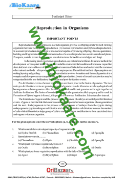 Reproduction in Organisms