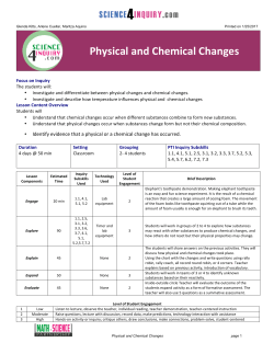 Physical and Chemical Changes