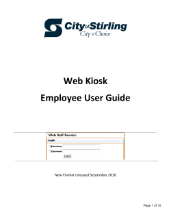 Web Kiosk Employee User Guide