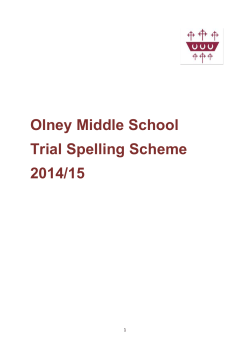 OMS Trial Spelling Scheme 2014 and 2015