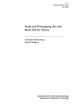 Study and Prototyping the new Bank GUI for Klarna