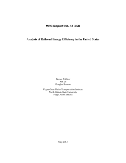 Analysis of Railroad Energy Efficiency in the United States (MPC