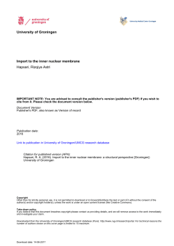 University of Groningen Import to the inner nuclear membrane