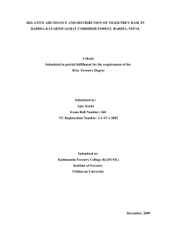study on relative abundance and distribution of tiger`s