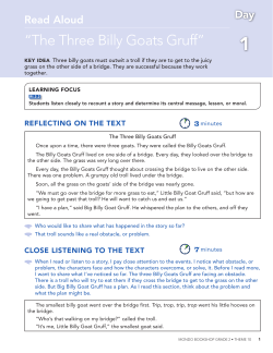 Days 1-2 Read Aloud - "The Three Billy Goats Gruff"