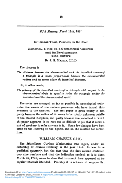 Fifth Meeting, March Wth, 1887. Dr GEORGE THOM, President, in