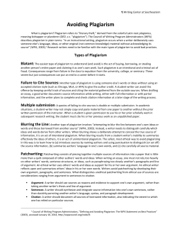 Avoiding Plagiarism