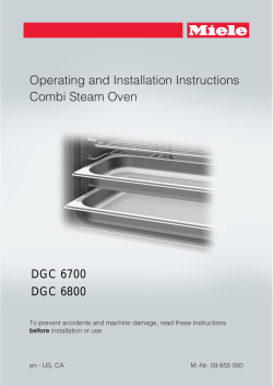 Operating and Installation Instructions Combi Steam Oven