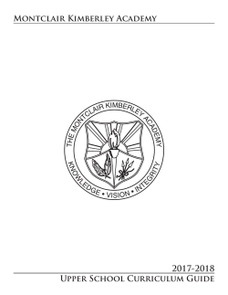Montclair Kimberley Academy Upper School Curriculum Guide 2017