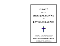 AGARD EULOGY (Autosaved) - UCC, First Congregational Church