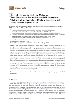 Effect of Storage in Distilled Water for Three Months on the