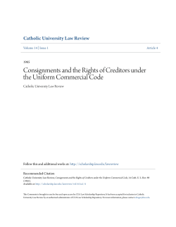 Consignments and the Rights of Creditors under the Uniform