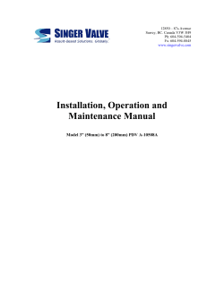 Installation, Operation and Maintenance Manual