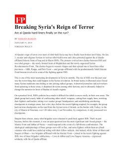 Breaking Syria`s Reign of Terror