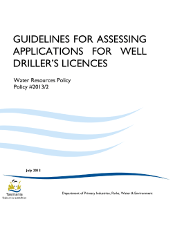 guidelines for assessing applications for well driller`s licences