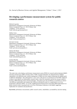 Developing a performance measurement system for public research