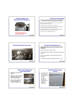 Hurricane Katrina and New Orleans ICS Experience
