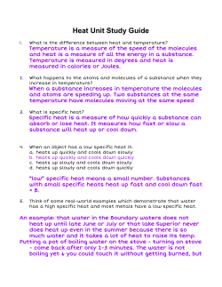 Heat Unit Study Guide