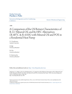 A Comparison of the Oil Return Characteristics of R