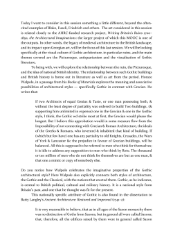 Part 1 - The Gothic Imagination