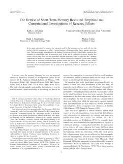 The Demise of Short-Term Memory Revisited