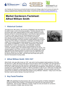 Market Gardeners Factsheet: Alfred William Smith