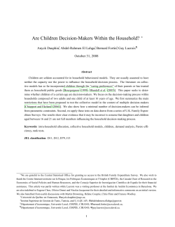 Are Children Decision-Makers Within the Household?