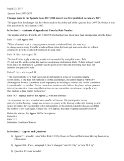 Changes to the Appeals Book 2017-2020 since it was put online in