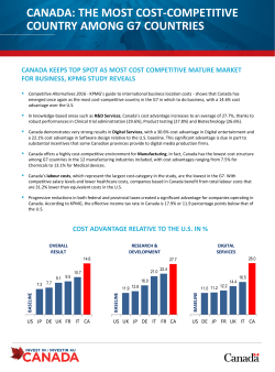 canada: the most cost-competitive country among g7 countries cost