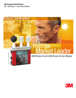 QUESTemp 44/46 Heat Stress Monitor User Manual