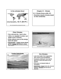 In the (climate) Zone! Chapter 21: Climate Polar Climates Icecap