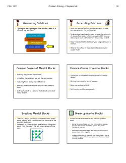Common Causes of Mental Blocks