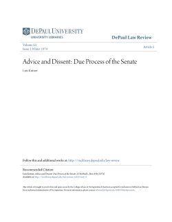Advice and Dissent: Due Process of the Senate