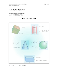 Solid Shapes - MK Home Tuition