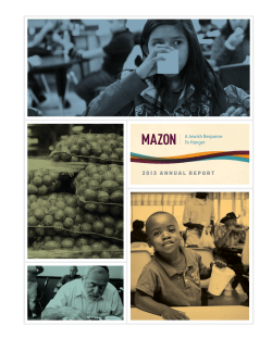 2013 ANNUAL REPORT - MAZON: A Jewish Response to