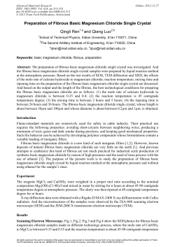 Preparation of Fibrous Basic Magnesium Chloride